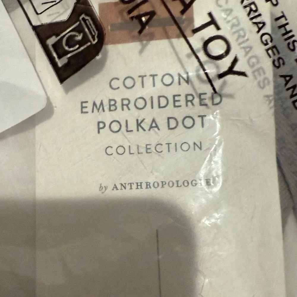 Anthropologie Cotton Polka Dot Embroidered Bedspread